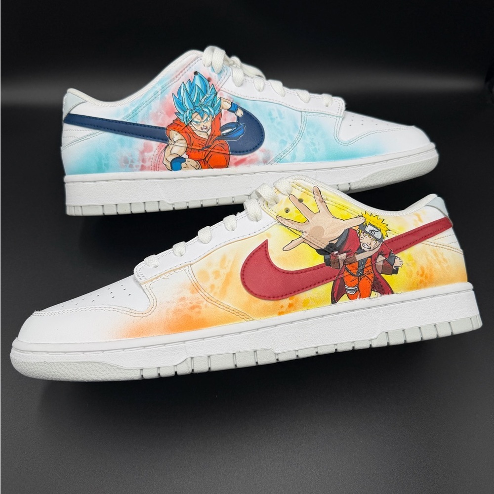 Custom Anime Nike Dunks Size 12 Mens New Goku Naruto Shoes Fan Art Sneakers gift